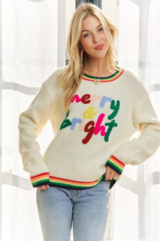 Rainbow Band Merry and Bright Sweater