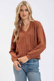 V Neck Long Sleeve Top