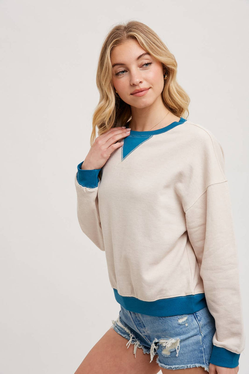 Contrast Sweatshirt Pullover