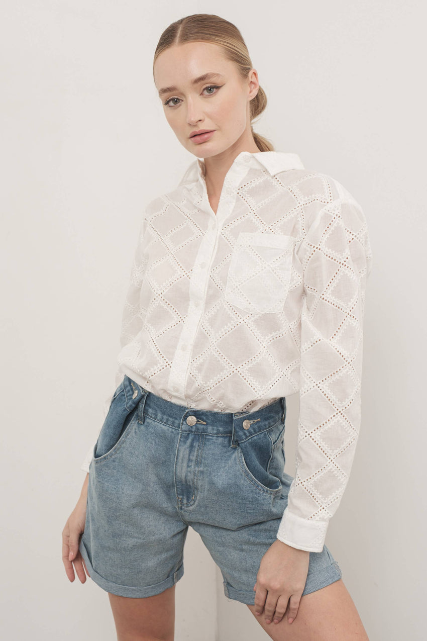 Collared Embroidery Shirts