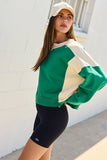 Contrast Pullover w/ Asymmetrical Hemline