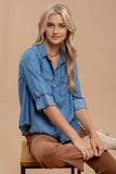 Chambray Collared Button Down Shirt