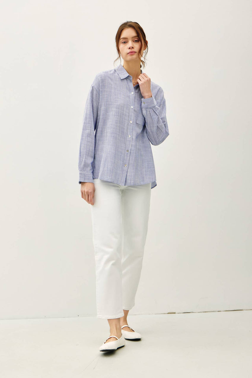 Pinstripe Button Down Shirt