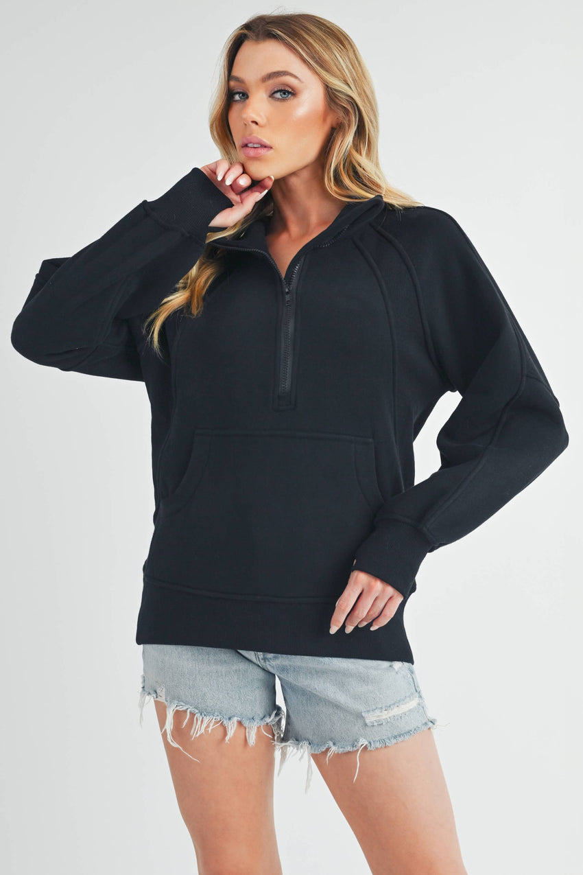 Long Dove Funnel Neck Half Zip