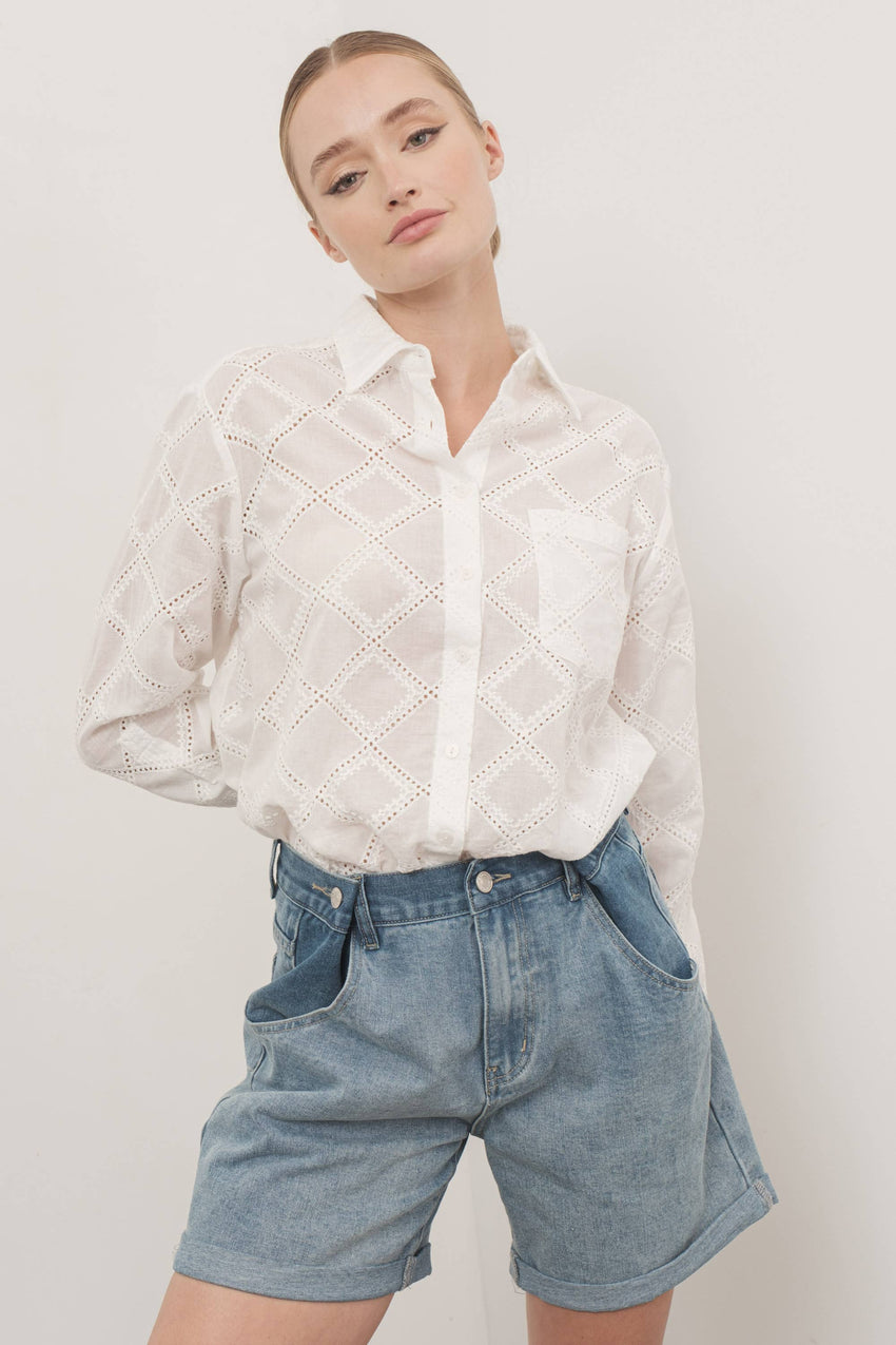 Collared Embroidery Shirts