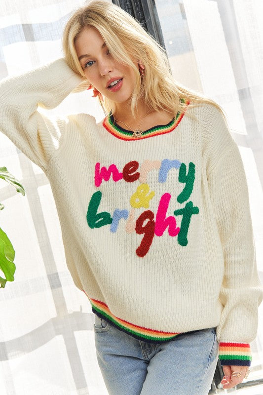 Rainbow Band Merry and Bright Sweater