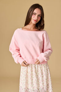 Off Shoulder Cropped Sweatshirt