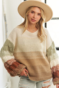 Puff Sleeve Ombre Sweater