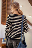 Stripe Split Neck Sweater