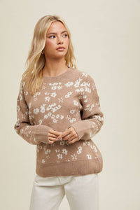 Floral Brushed Sweater Top