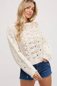 Open Knit Sweater Pullover