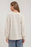 Split Neck Long Sleeve Top