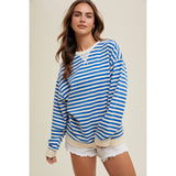 Striped Oversized Crewneck Pullover