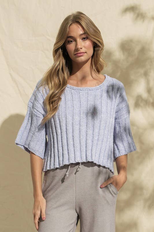 Two-Tone V-neck Sweater