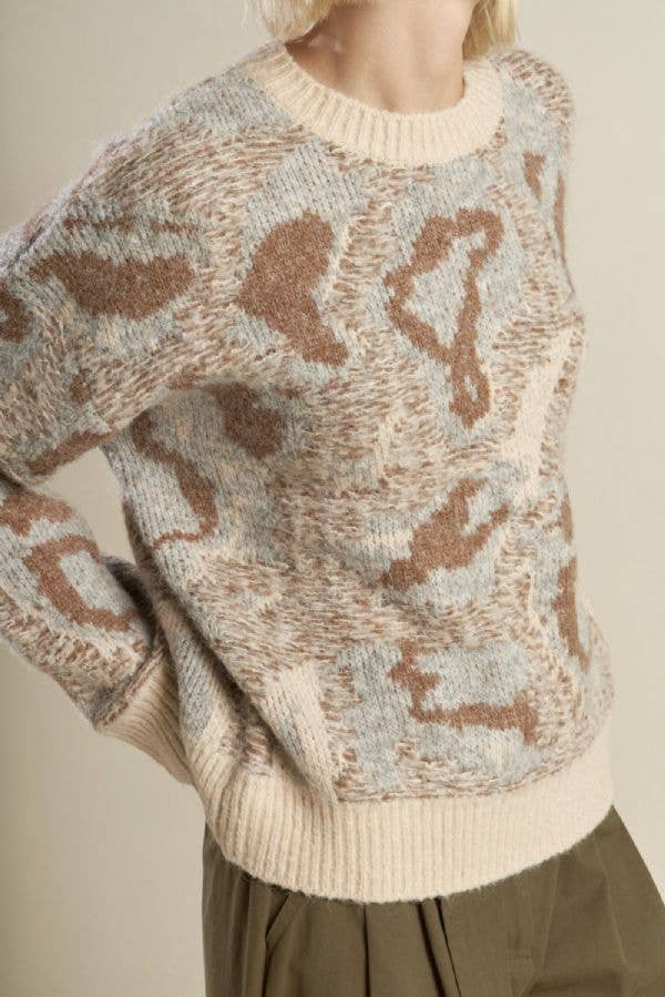 A jacquard pullover sweater