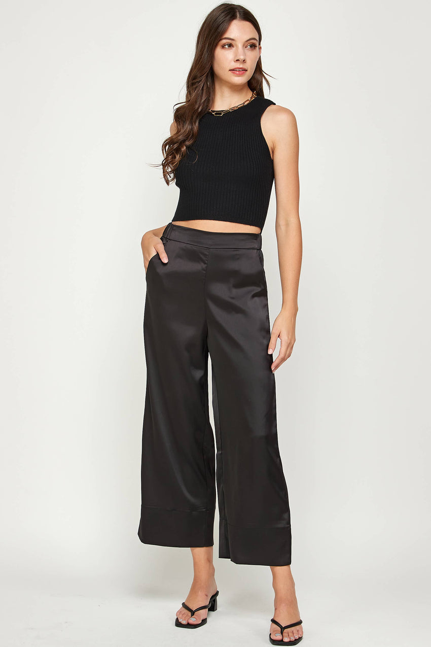 Satin Straight Pants