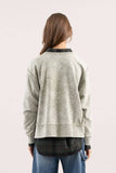 Washed Extended Shoulder Knit Top