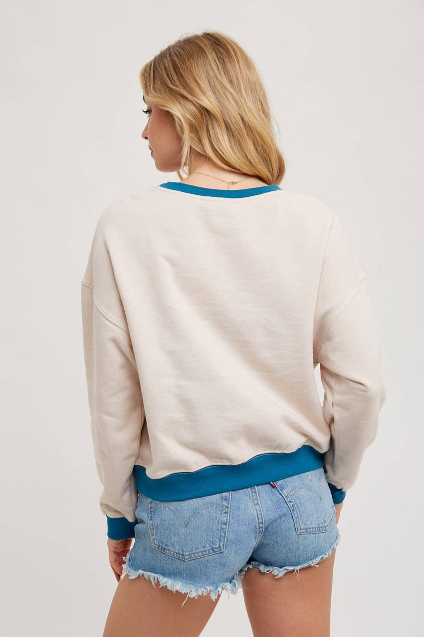 Contrast Sweatshirt Pullover