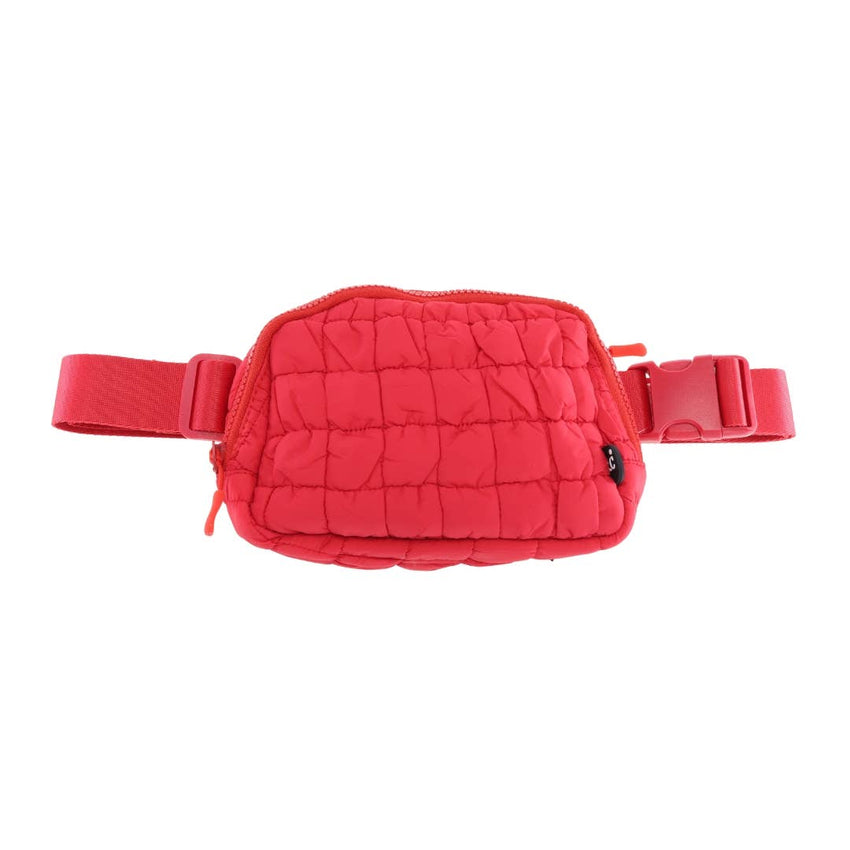 Quilted Puffer C.C Belt Bag BGS0064: Ivory