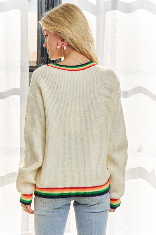 Rainbow Band Merry and Bright Sweater