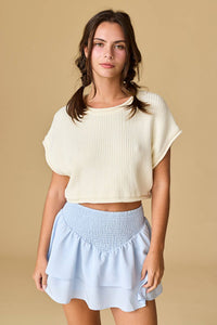 Cropped Rib Knit Top