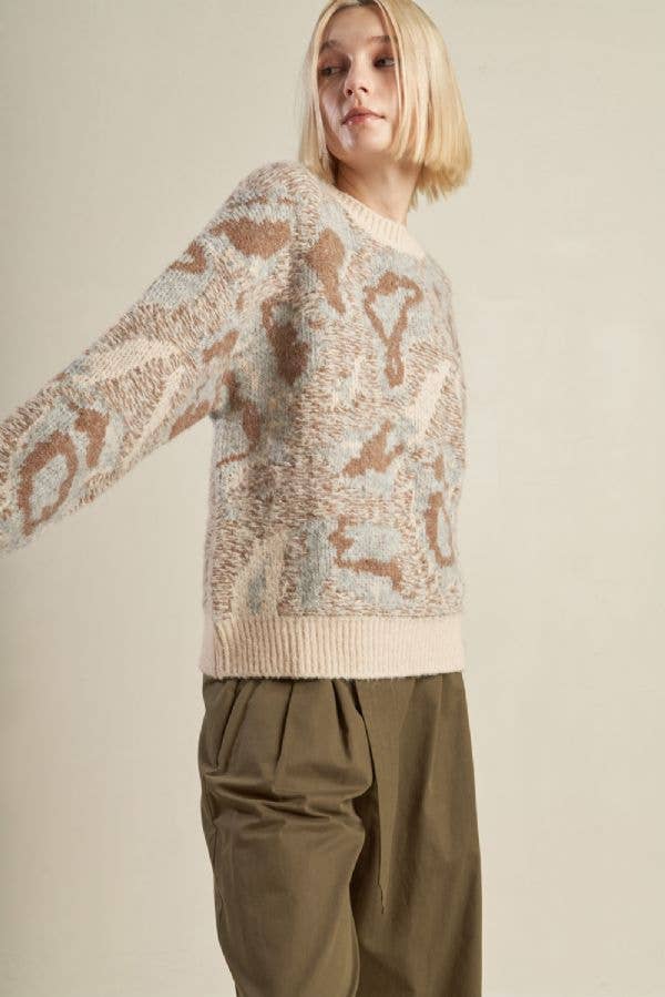 A jacquard pullover sweater