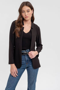 Notch Color Long Sleeve Blazer