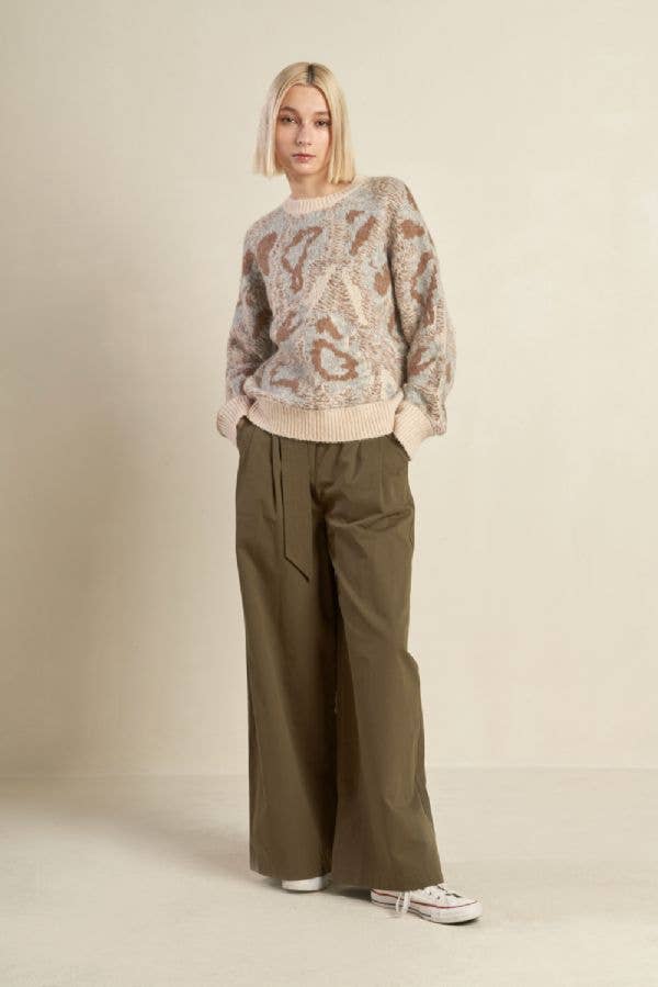 A jacquard pullover sweater