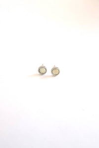 Small Silver Studs (White)