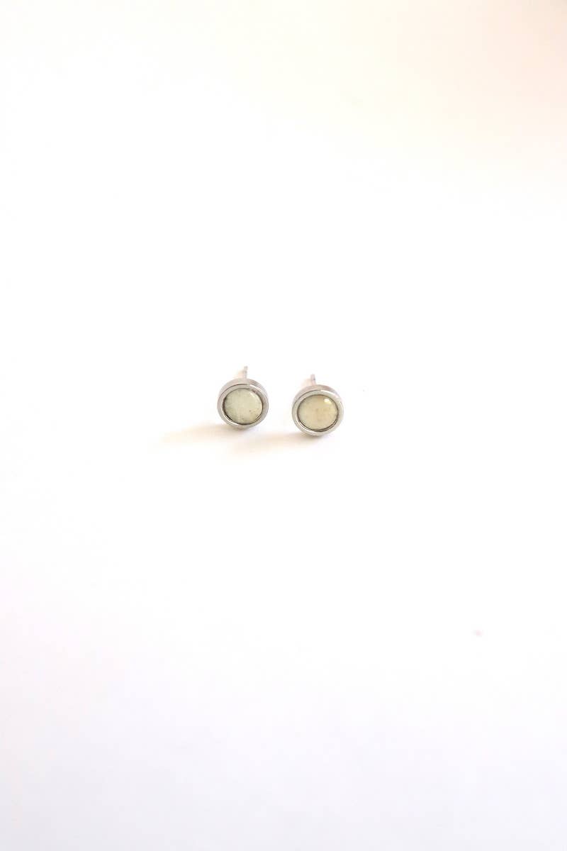 Small Silver Studs (White)